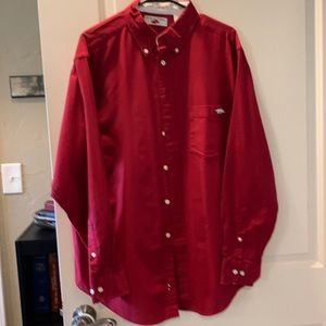 Men button down shirt Razorback Collection Large red like new